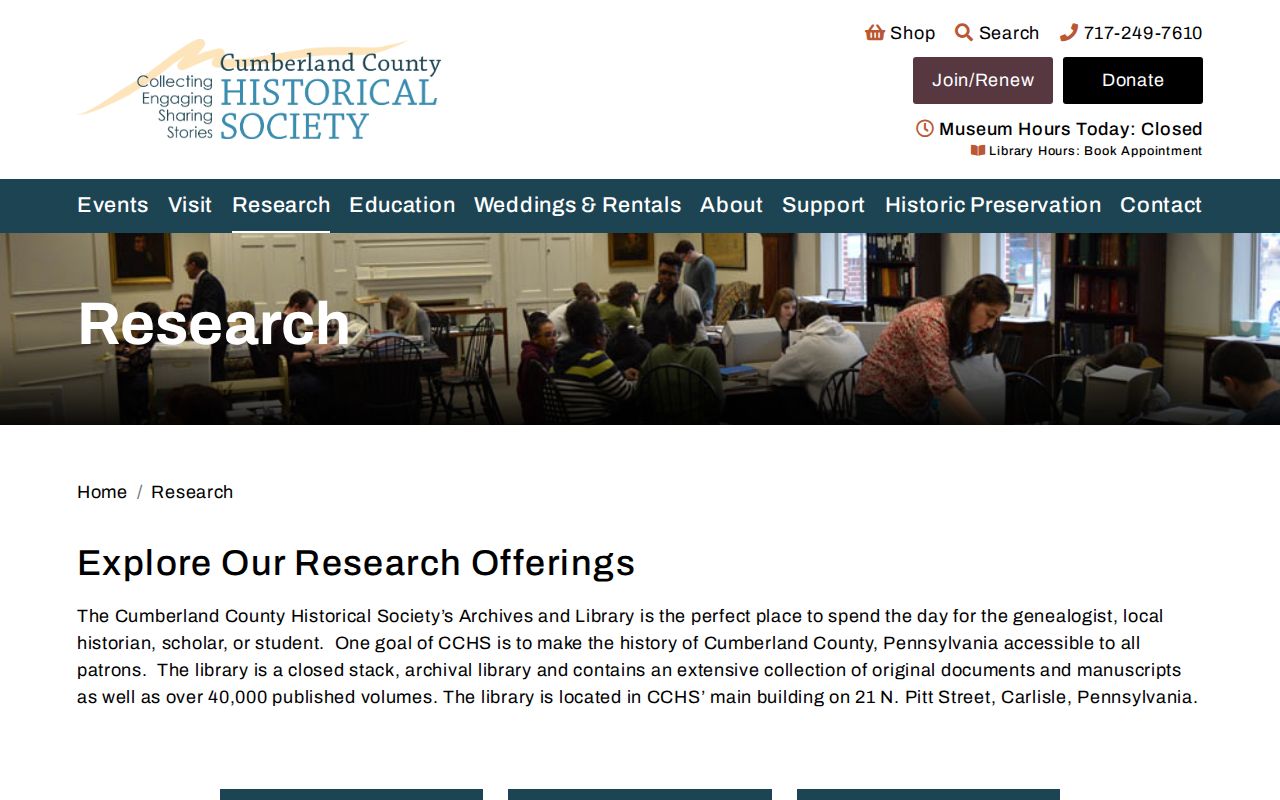 Hampden Township residents directory Cumberland County Historical Society research access