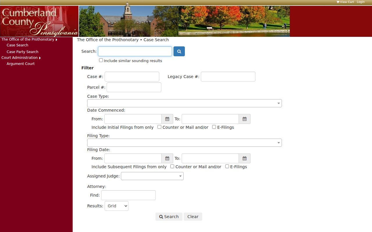 Hampden Township residents directory Cumberland civil OnBase case search